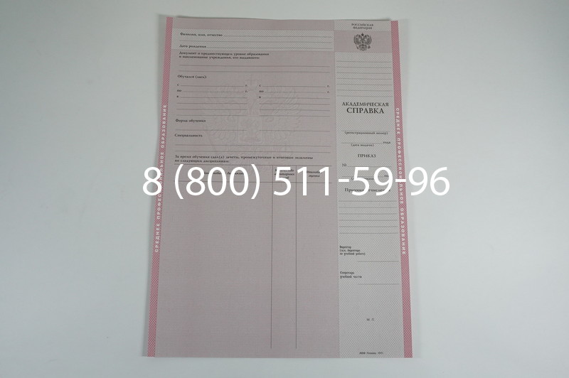 Заказать Академическая справка образца 1996-2009 год для колледжа в Ростове-на-Дону
